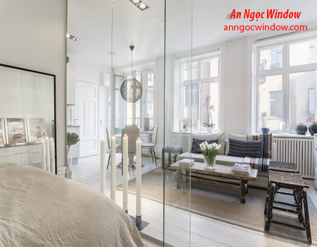 Cửa kính & Vách kính Công Ty TNHH MTV UPVC An Ngọc - An Ngọc Window vách kính cường lực phòng khách huế