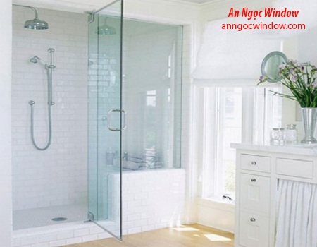 Cửa kính & Vách kính Công Ty TNHH MTV UPVC An Ngọc - An Ngọc Window vách kính phòng tắm thẳng góc 180 độ